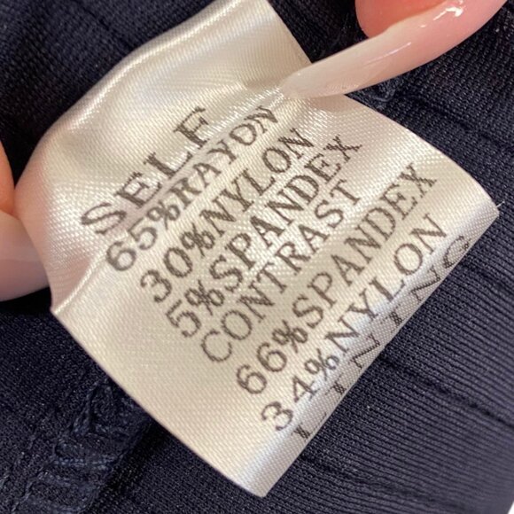 Tadashi Shoji Amata Gown Small Navy blue 6L1143LY-BLACK ribbed trumpet hem - Picture 12 of 13